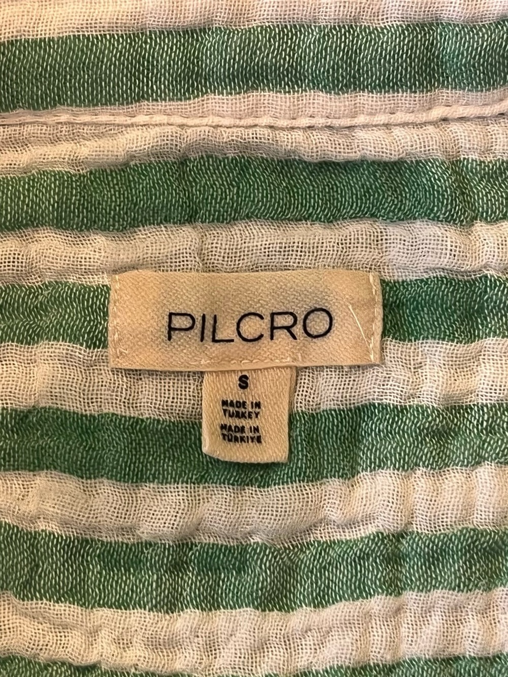 Pilcro Green and White Striped Button Down Shirt - Picture 6 of 15